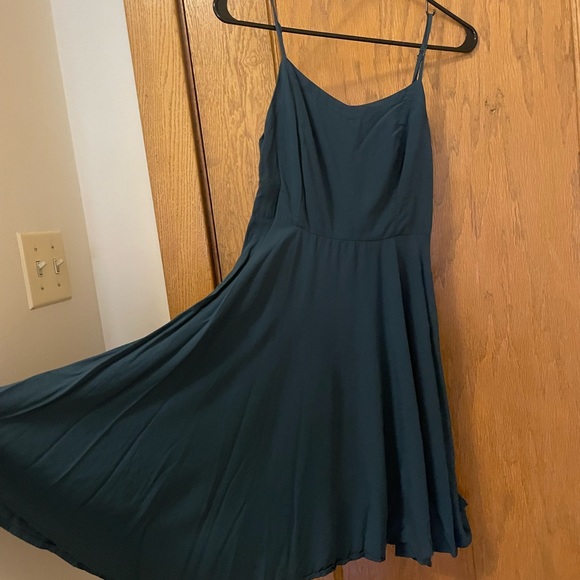 Blue/Green Spaghetti Strap Dress - Picture 7 of 8